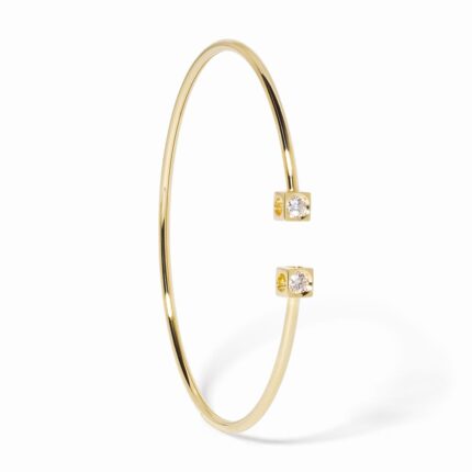 Bracelet Dinh Van Le Cube Diamant Moyen Modèle Diamant Or Jaune
