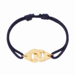 Bracelet Dinh Van Menottes sur Cordon Grand Modèle Or Jaune