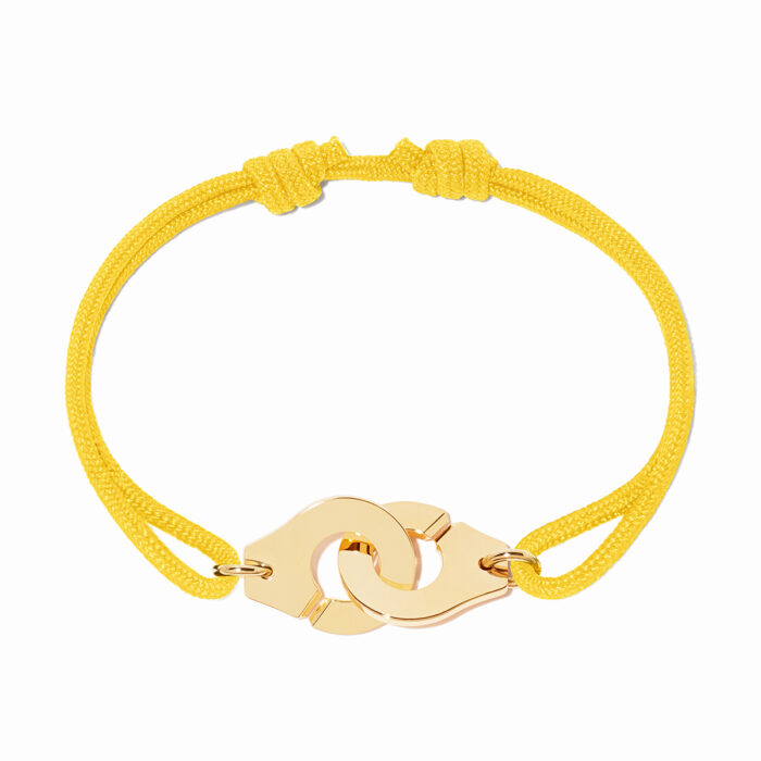 Bracelet Dinh Van Menottes sur Cordon Grand Modèle Or Jaune Bracelet Dinh Van Menottes sur Cordon Grand Modèle Or Jaune