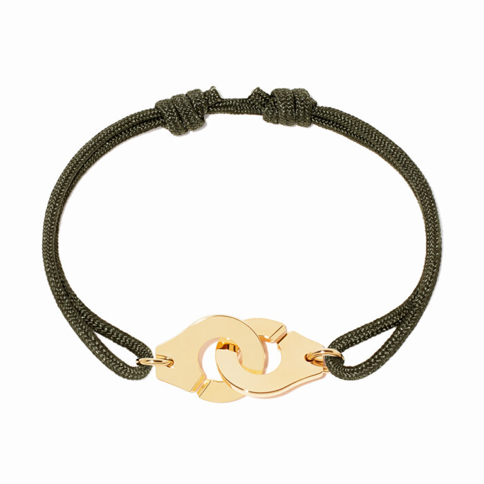 Bracelet Dinh Van Menottes sur Cordon Grand Modèle Or Jaune Bracelet Dinh Van Menottes sur Cordon Grand Modèle Or Jaune