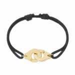 Bracelet Dinh Van Menottes sur Cordon Grand Modèle Or Jaune