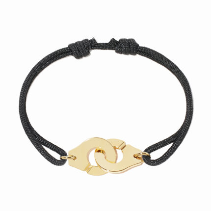 Bracelet Dinh Van Menottes sur Cordon Grand Modèle Or Jaune
