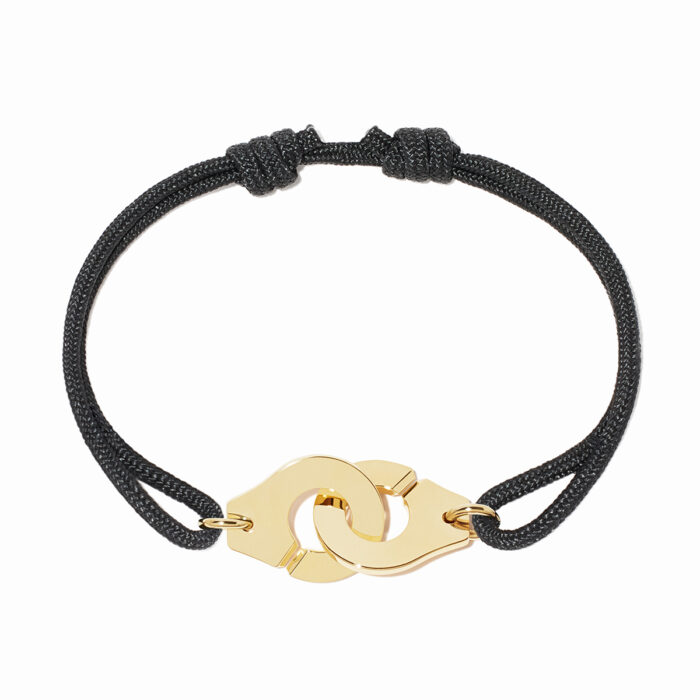 Bracelet Dinh Van Menottes sur Cordon Grand Modèle Or Jaune
