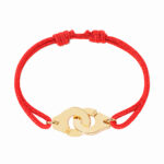 Bracelet Dinh Van Menottes sur Cordon Grand Modèle Or Jaune