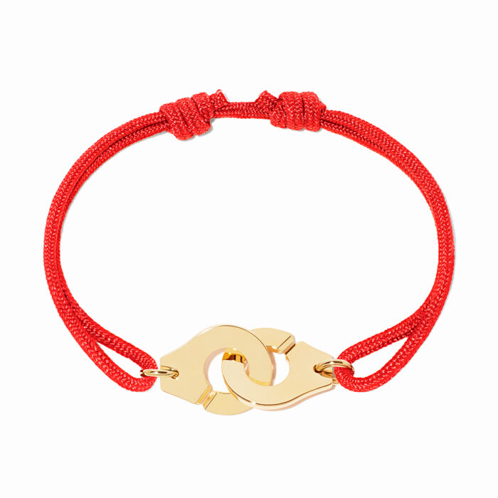 Bracelet Dinh Van Menottes sur Cordon Grand Modèle Or Jaune Bracelet Dinh Van Menottes sur Cordon Grand Modèle Or Jaune
