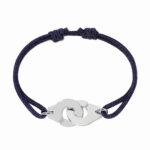 Bracelet Dinh Van Menottes sur Cordon Grand Modèle Platine