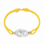 Bracelet Dinh Van Menottes sur Cordon Grand Modèle Platine