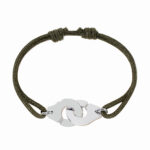 Bracelet Dinh Van Menottes sur Cordon Grand Modèle Platine