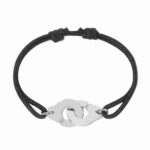 Bracelet Dinh Van Menottes sur Cordon Grand Modèle Platine