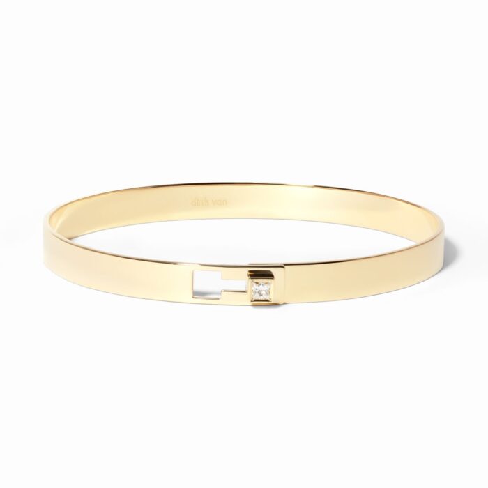 Bracelet Dinh Van Serrure Carrée Diamant Or Jaune Bracelet Dinh Van Serrure Carrée Diamant Or Jaune