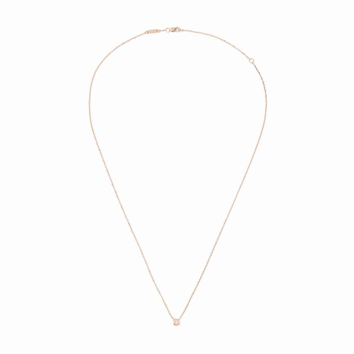 Collier Dinh Van Le Cube Diamant sur Chaîne Diamant Or Rose Collier Dinh Van Le Cube Diamant sur Chaîne Diamant Or Rose