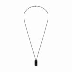 Pendentif Dinh Van Lame de Rasoir sur Chaîne Moyen Modèle 60cm Titane Noir