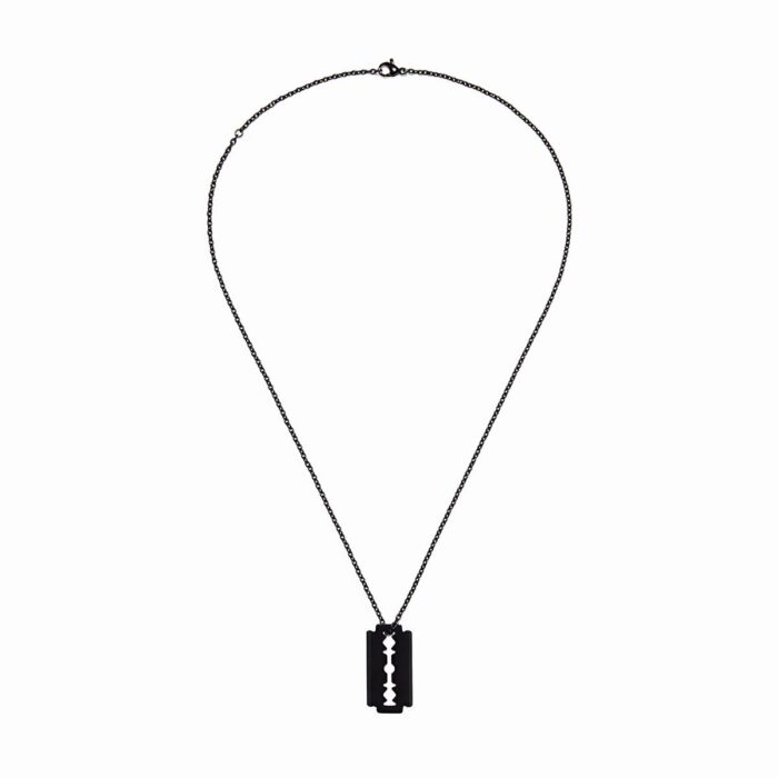 Pendentif Dinh Van Lame de Rasoir sur Chaîne Moyen Modèle 45cm Titane Noir Pendentif Dinh Van Lame de Rasoir sur Chaîne Moyen Modèle 45cm Titane Noir
