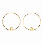 Créoles Dinh Van Le Cube Diamant Grand Modèle Diamants Or Jaune