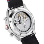 Montre Depancel Allure Chrono Auto Cadran Bleu Bracelet Cuir 43MM