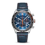 Montre Depancel Allure Chrono Auto Cadran Bleu Bracelet Cuir 43MM