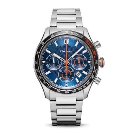 Montre Depancel Allure Chrono Auto Cadran Bleu Bracelet Acier 43MM