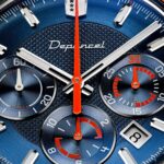 Montre Depancel Allure Chrono Auto Cadran Bleu Bracelet Cuir 43MM