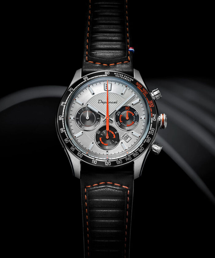 Montre Depancel Allure Chrono Auto Cadran Argenté Bracelet Cuir 43MM Montre Depancel Allure Chrono Auto Cadran Argenté Bracelet Cuir 43MM