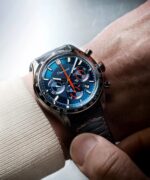 Montre Depancel Allure Chrono Auto Cadran Bleu Bracelet Cuir 43MM