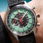 Montre Depancel Allure Mono Eye Mint Green Quartz Cadran Vert Bracelet Cuir 39MM