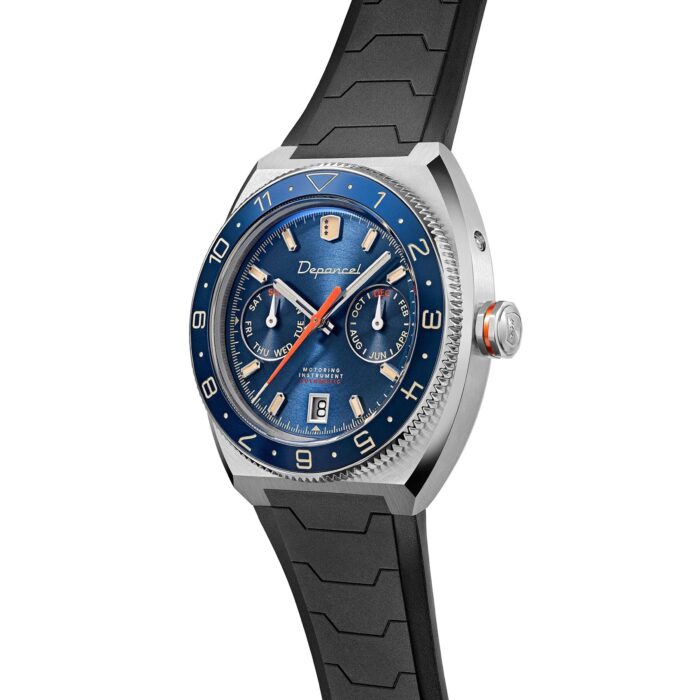 Montre Depancel Driver Blue Auto Cadran Bleu Bracelet Caoutchouc 39MM