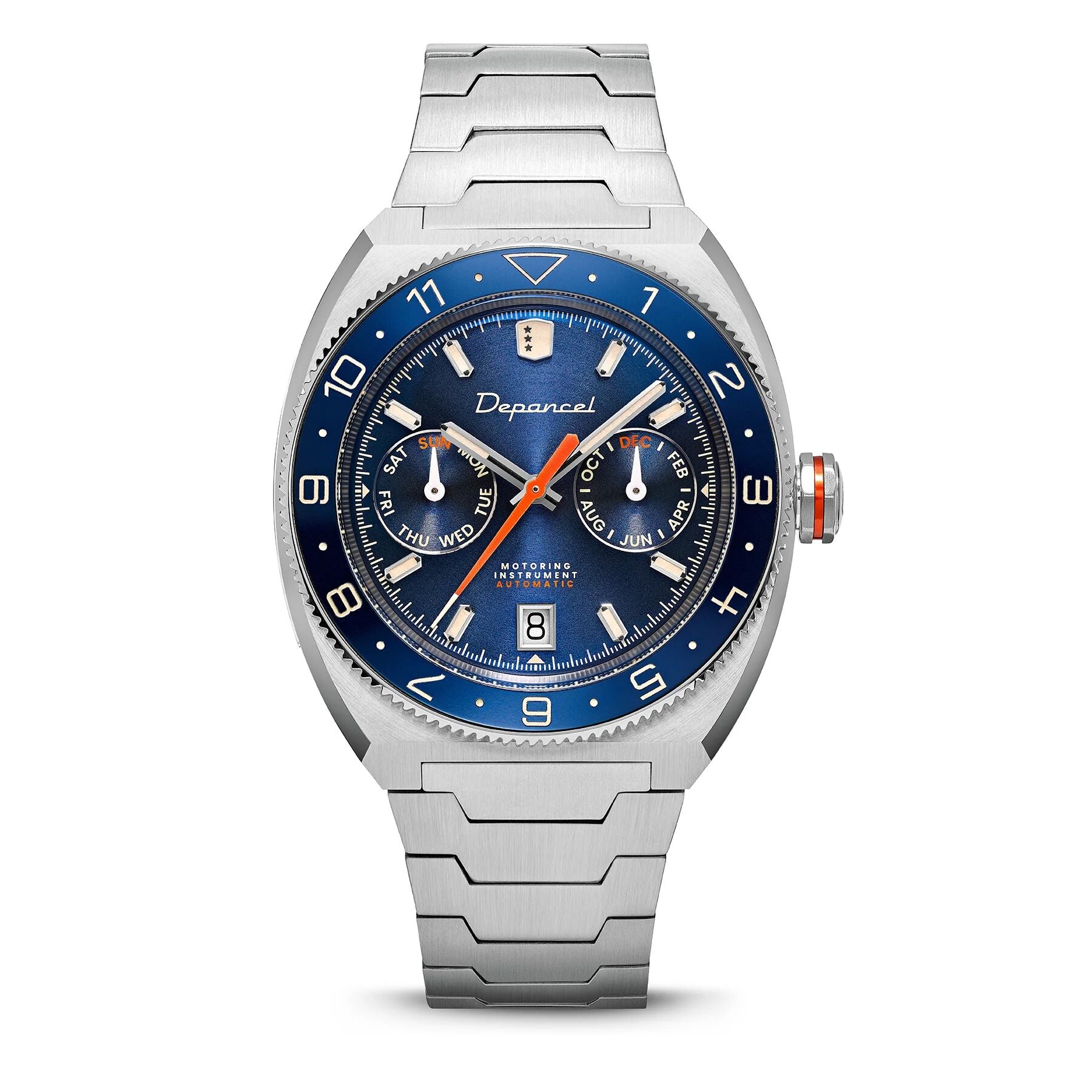 Montre Depancel Driver Blue Auto Cadran Bleu Bracelet Acier 39MM