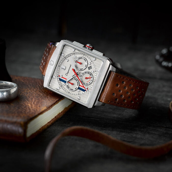 Montre Depancel Série R01 Ivory Auto Cadran Blanc Bracelet Cuir 43MM Montre Depancel Série R01 Ivory Auto Cadran Blanc Bracelet Cuir 43MM