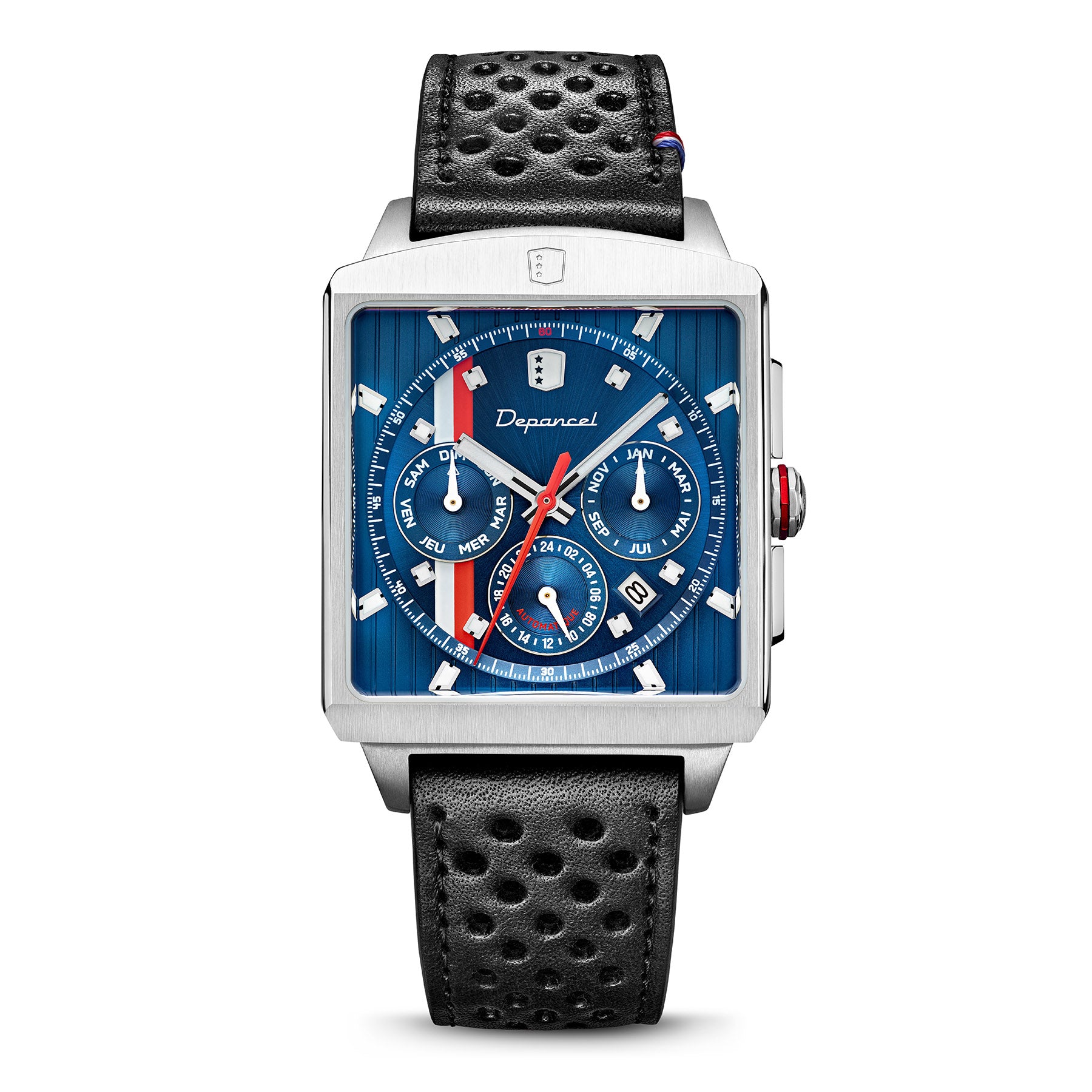 Montre Depancel Série R01 Blue Auto Cadran Bleu Bracelet Cuir 43MM