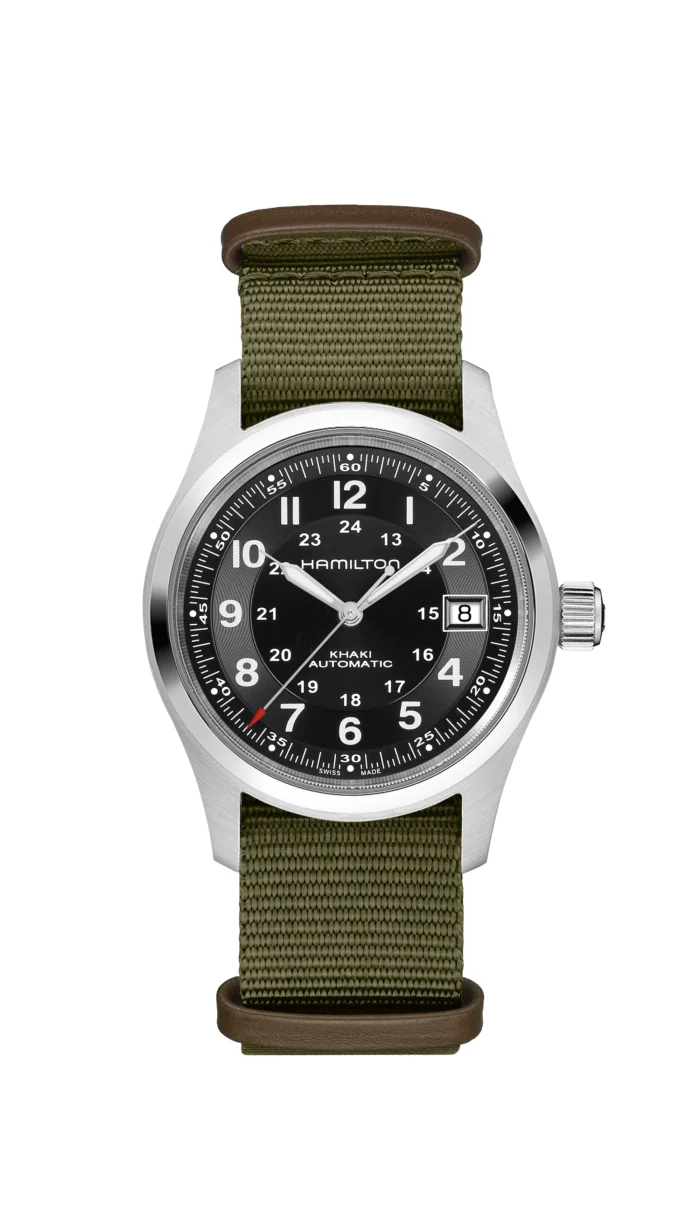Montre Hamilton Call of Duty Black Ops 7 Khaki Field Edition Limitée Auto Cadran Noir Bracelet Textile 38MM