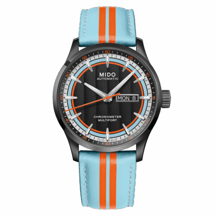 Montre Mido Multifort Chronometer 1 Racer Auto Cadran Noir Bracelet Cuir 42MM