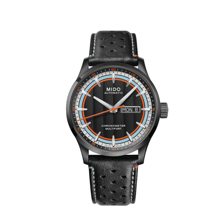 Montre Mido Multifort Chronometer 1 Racer Auto Cadran Noir Bracelet Cuir 42MM Montre Mido Multifort Chronometer 1 Racer Auto Cadran Noir Bracelet Cuir 42MM