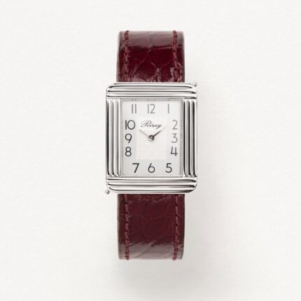 Montre Poiray Ma Première Grand Modèle Cadran Argenté Bracelet Cuir