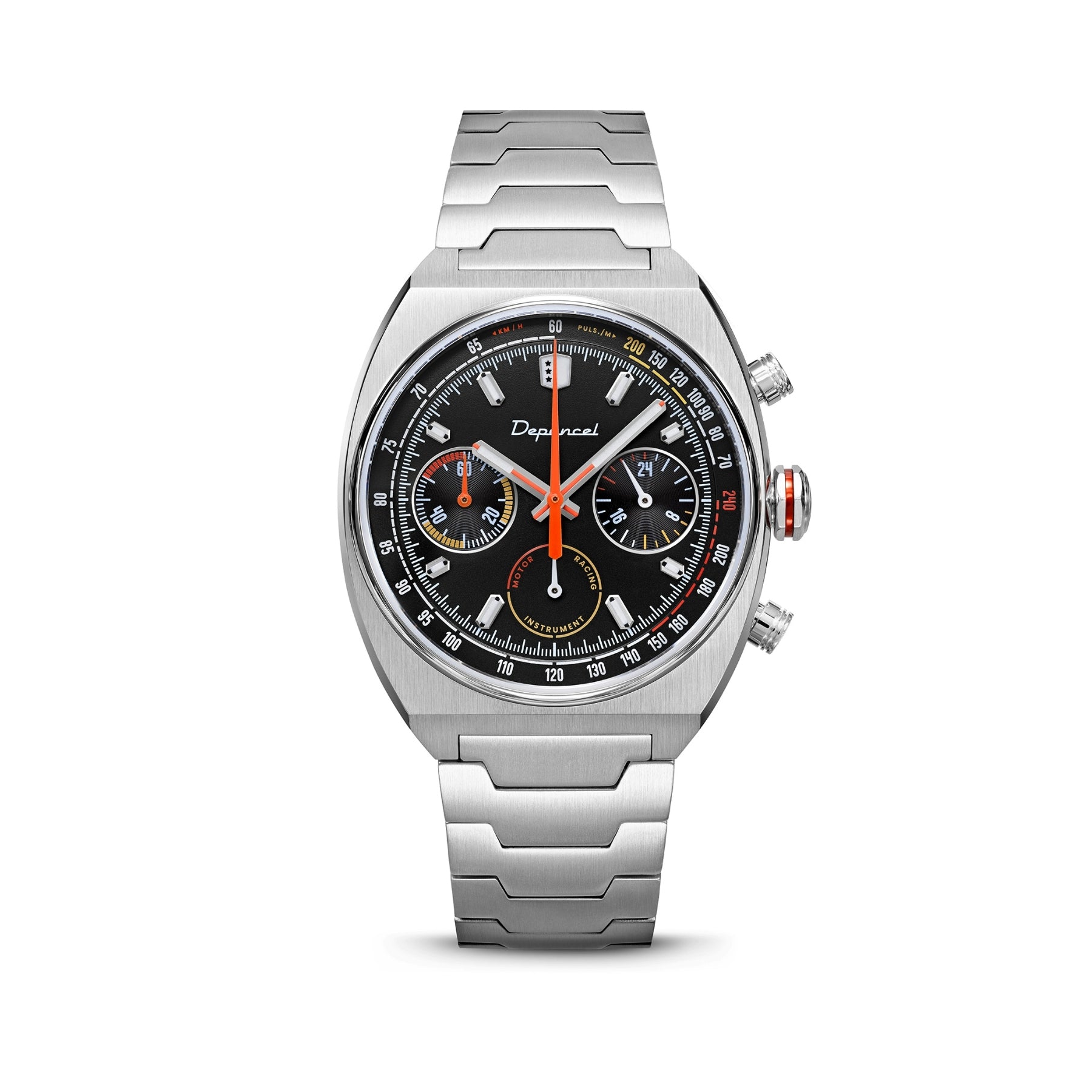 Montre Depancel Allure Chronographe Meca Quartz Cadran Noir Bracelet Acier 39MM