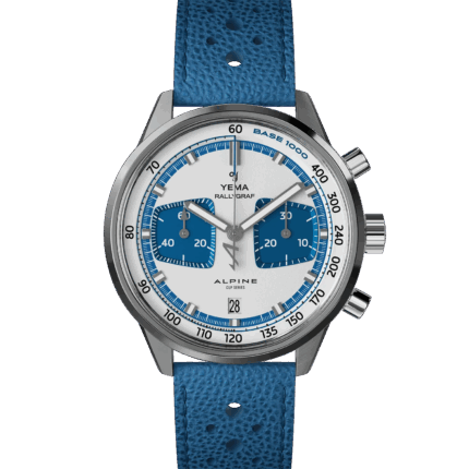 Montre Yema Rallygraf Alpine Cup Series Limited Chrono Auto Cadran Bleu Bracelet Cuir 41MM