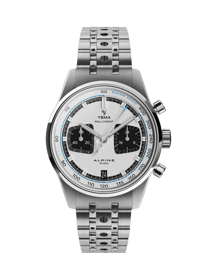 Montre Yema Rallygraf Alpine Cup Series Meca-Quartz Cadran Blanc