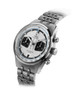 Montre Yema Rallygraf Alpine Cup Series Meca-Quartz Cadran Blanc Bracelet Acier 39MM