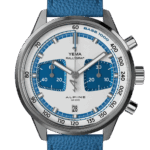 Montre Yema Rallygraf Alpine Cup Series Limited Chrono Auto Cadran Bleu Bracelet Cuir 41MM