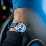 Montre Yema Rallygraf Alpine Cup Series Limited Chrono Auto Cadran Bleu Bracelet Cuir 41MM
