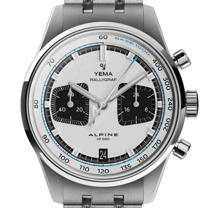 Montre Yema Rallygraf Alpine Cup Series Meca-Quartz Cadran Blanc