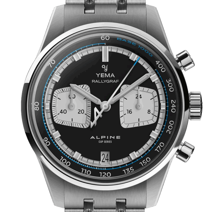 Montre Yema Rallygraf Alpine Cup Series Meca-Quartz Cadran Noir 39MM