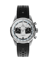 Montre Yema Rallygraf Alpine Cup Series Meca-Quartz Cadran Blanc Bracelet Cuir 39MM