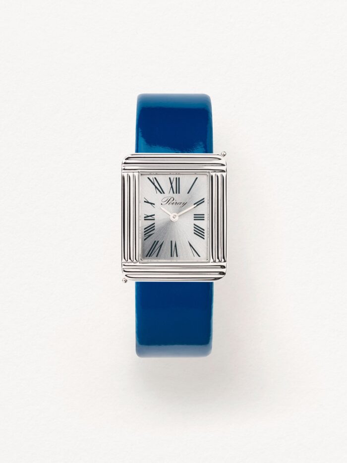 Montre Poiray Ma Première Grand Modèle Cadran Argenté Bracelet Cuir