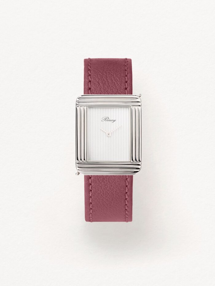 Montre Poiray Ma Première Grand Modèle Cadran Gris Bracelet Cuir