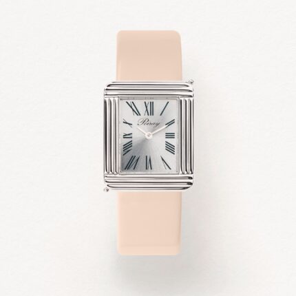 Montre Poiray Ma Première Grand Modèle Cadran Argenté Bracelet Cuir