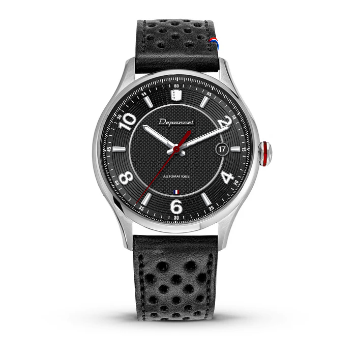 Montre Depancel Allure Élégance 3H Black Auto Cadran Noir Bracelet Cuir 40MM