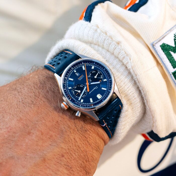 Montre Depancel Autosport Blue Auto Cadran Bleu Bracelet Cuir 39MM Montre Depancel Autosport Blue Auto Cadran Bleu Bracelet Cuir 39MM