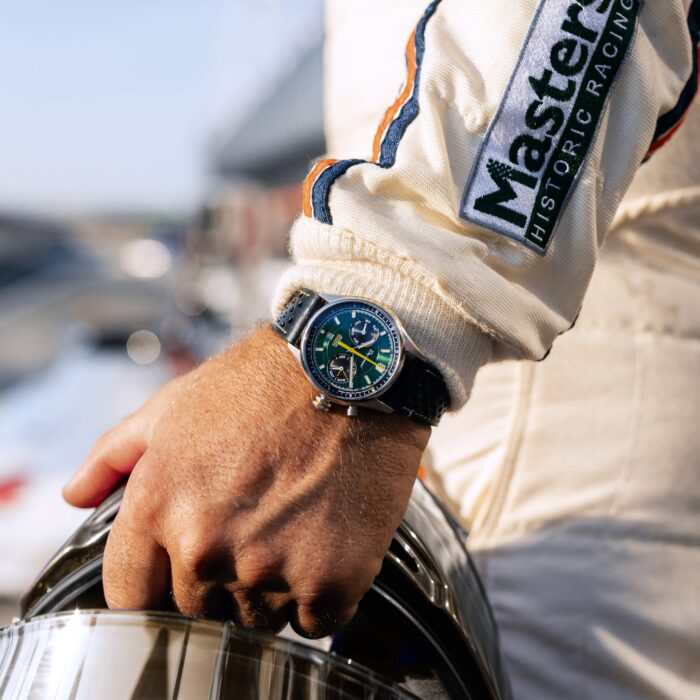 Montre Depancel Autosport Green Auto Cadran Vert Bracelet Cuir 39MM Montre Depancel Autosport Green Auto Cadran Vert Bracelet Cuir 39MM