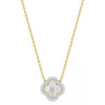 Collier Morganne Bello Victoria Mini Nacre Blanche et Diamants Or Jaune