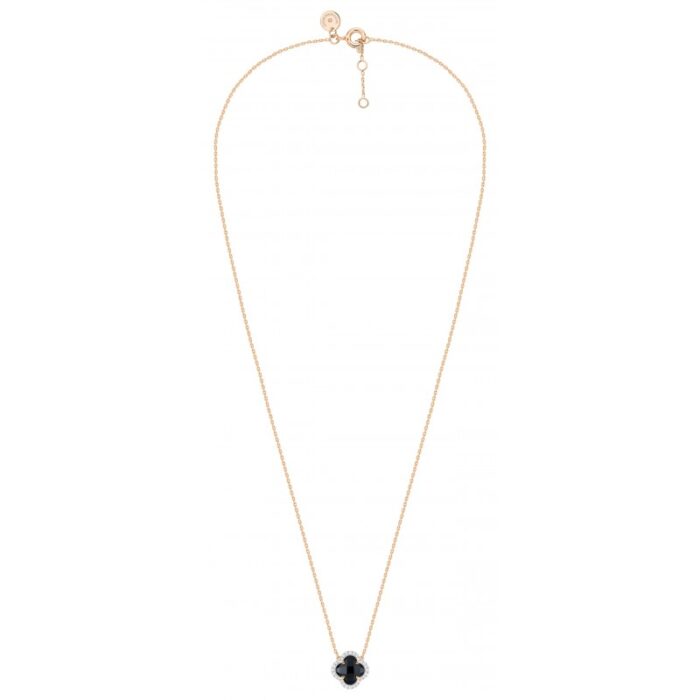 Collier Morganne Bello Victoria Mini Onyx et Diamants Or Rose Collier Morganne Bello Victoria Mini Onyx et Diamants Or Rose